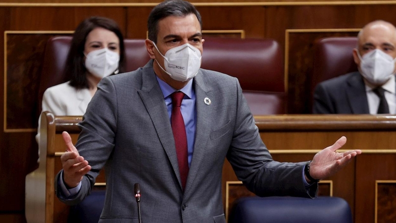 24/03/2021.- El presidente del Gobierno, Pedro Sánchez durante la sesión de control al Gobierno este miércoles en el Congreso. EFE/Chema Moya