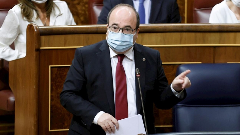 El ministro de Política Territorial, Miquel Iceta durante la sesión de control al Gobierno este miércoles en el Congreso.