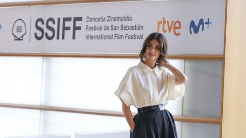 Paz Vega durante la presentanción del rodaje de 'El lodo' en el Festival de cine de San Sebastián. En San Sebastián (País Vasco) a 21 de septiembre de 2020.