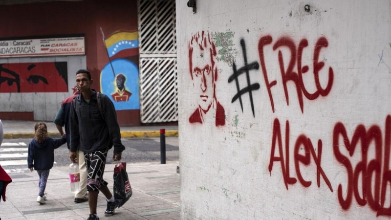 Pintada en Venezuela por la libertad de Alex Saab.