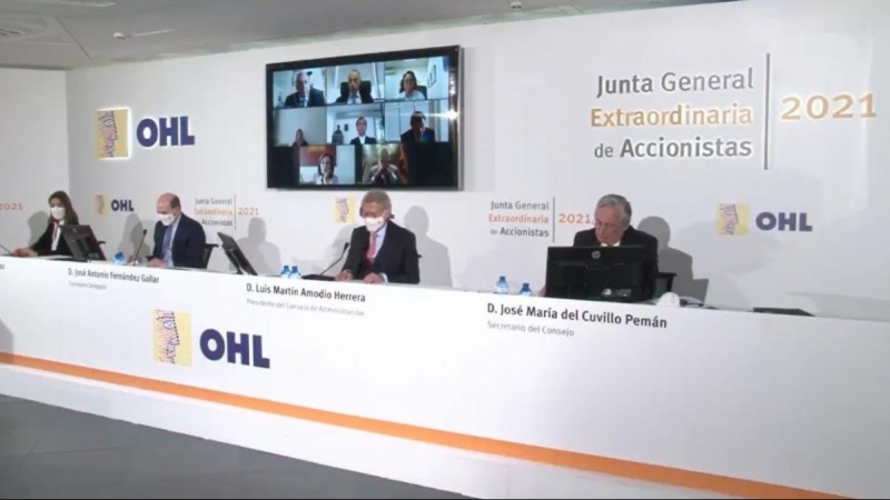 Vista de la junta de accionistas de 2021 de OHL.