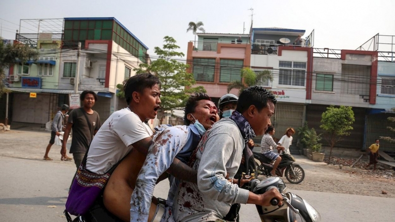 protesta myanmar.