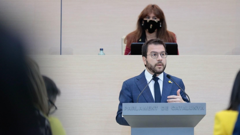 Pere Aragonès en el seu discurs d'aquest dimarts, en la segona votació del debat d'investidura.