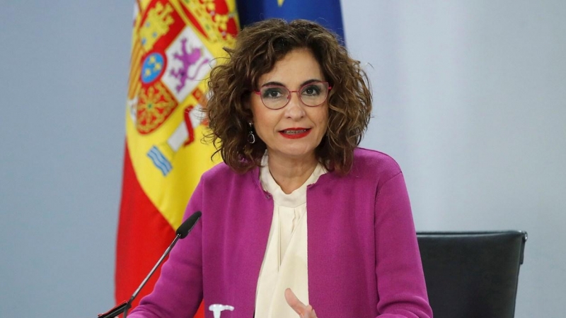 La ministra de Hacienda y portavoz del Gobierno, María Jesús Montero durante la rueda de prensa ofrecida tras la reunión del Consejo de Ministros, este martes en el Palacio de la Moncloa.