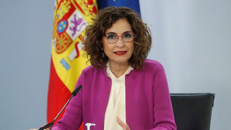 La ministra de Hacienda y portavoz del Gobierno, María Jesús Montero durante la rueda de prensa ofrecida tras la reunión del Consejo de Ministros, este martes en el Palacio de la Moncloa.