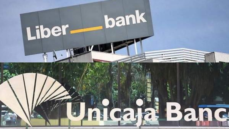 Montaje con sedes de Liberbank y Unicaja Banco.