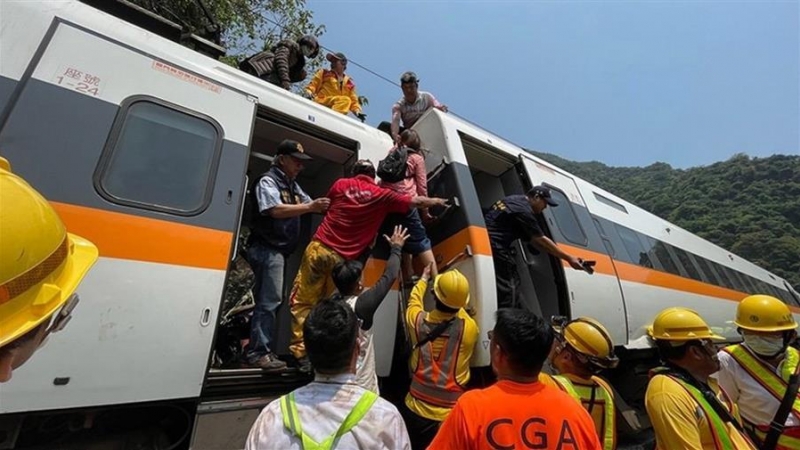 Accidente de tren en Taiwán