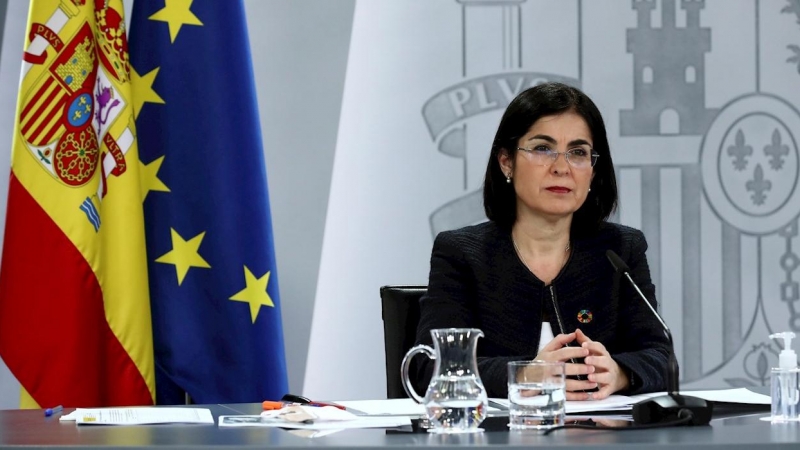 La ministra de Sanidad, Carolina Darias, ofrece una rueda de prensa tras la reunión del Consejo Interterritorial de Salud, hoy miércoles en el Palacio de la Moncloa.