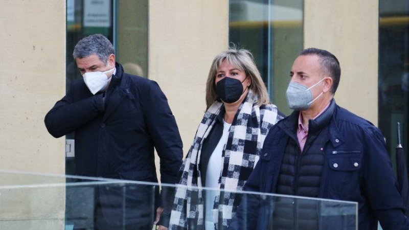 l'alcaldessa de L'Hospitalet de Llobregat, Núria Marín, arribant al jutjat per declarar pel cas del Consell Esportiu