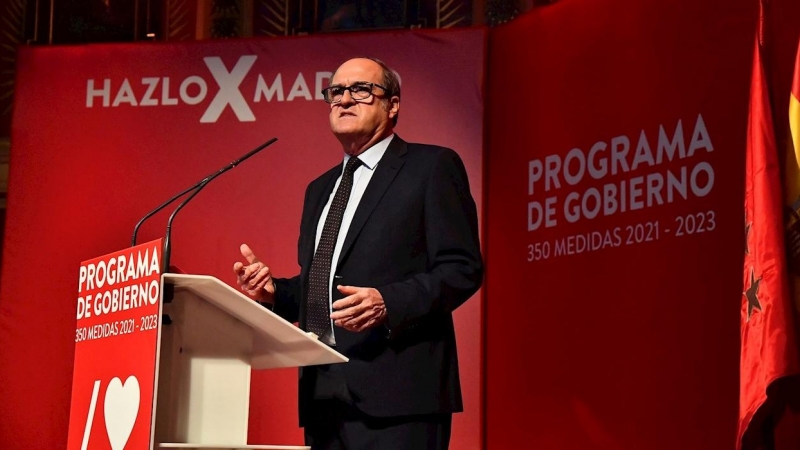 El candidato del PSOE a la Presidencia de la Comunidad, Ángel Gabilondo, presenta su programa electoral. EFE/ PSOE