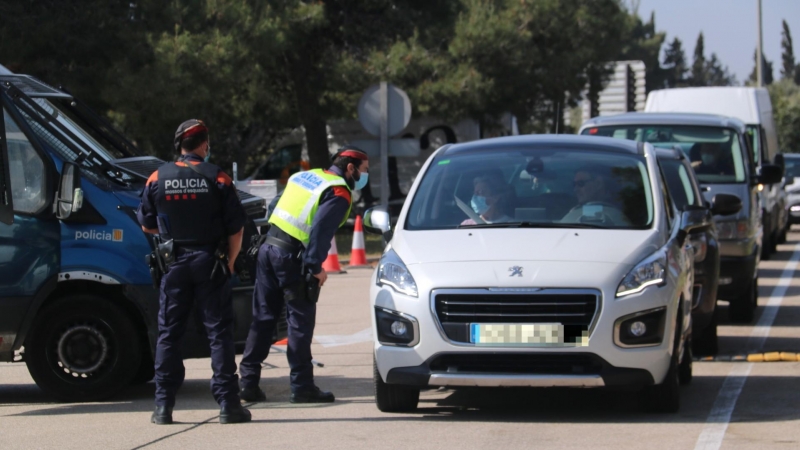 Un control de mobilitat dels Mossos a les Terres de l'Ebre.