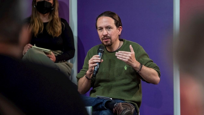 Pablo Iglesias presenta el programa electoral de Unidas Podemos para el 4M.