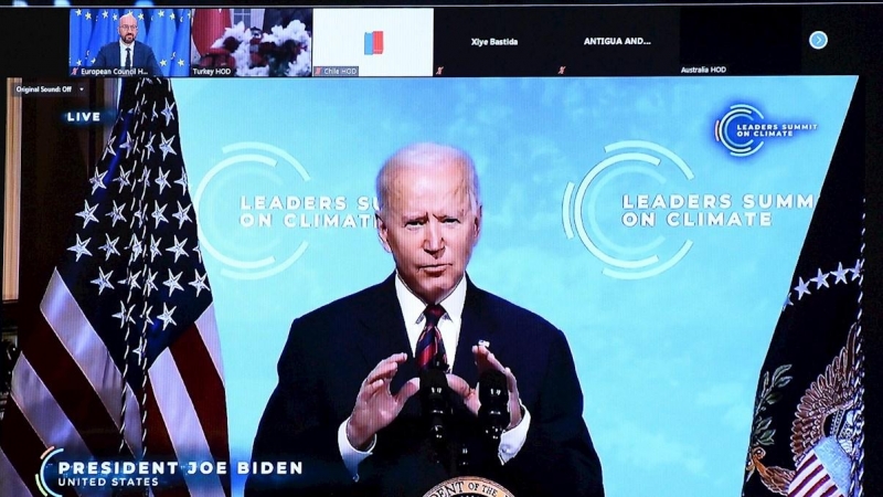 El presidente estadounidense Joe Biden en la cumbre mundial del clima