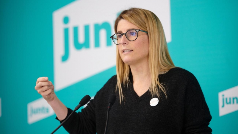 La portaveu de Junts, Elsa Artadi, en roda de premsa. 19 d'abril del 2021.