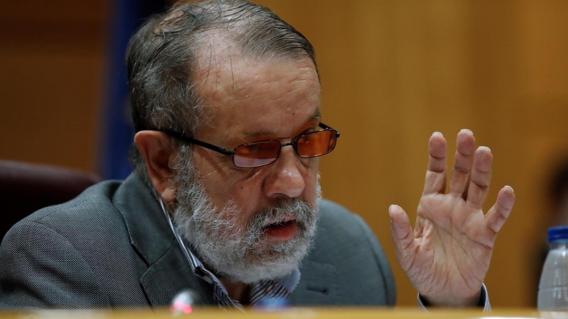 El defensor del Pueblo en funciones, Francisco Fernández Marugán, comparece en el Parlamento en una foto de archivo el 27 de abril de 2021.