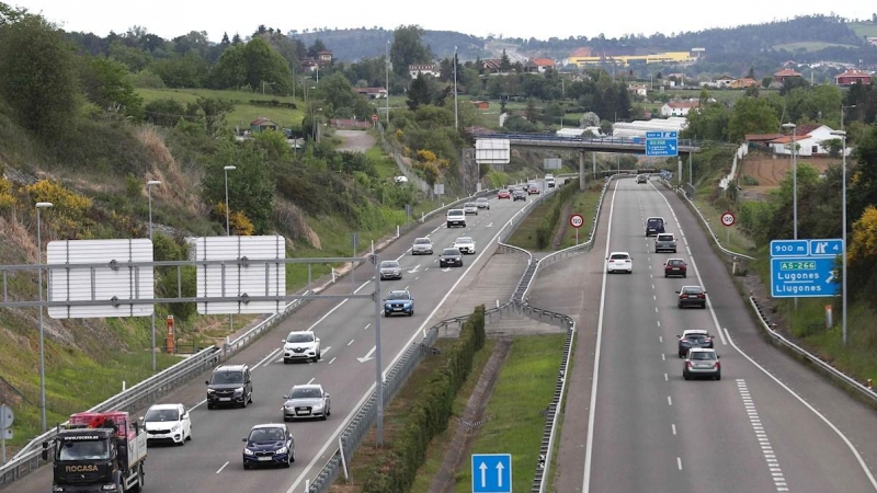 Vista de la AS-II que une Oviedo y Gijón.