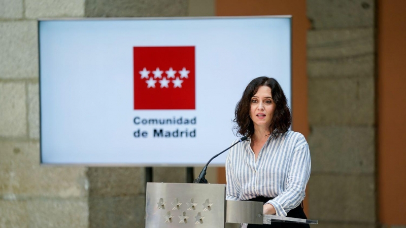 La presidenta de la Comunidad de Madrid y candidata a la reelección, Isabel Díaz Ayuso, durante la rueda de prensa posterior a la reunión del Consejo de Gobierno regional, a 12 de mayo de 2021, en Madrid (España)