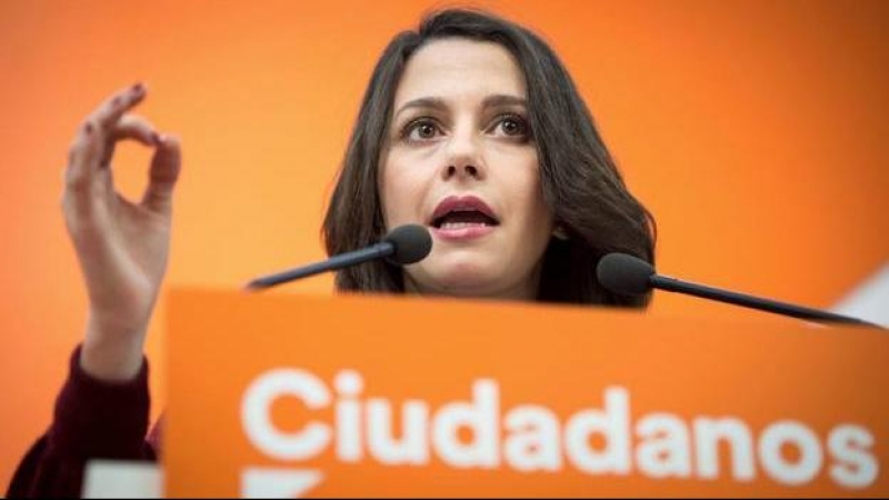 La líder de Ciudadanos, Inés Arrimadas, en rueda de prensa.