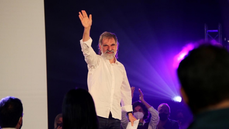 El president d'Òmnium, Jordi Cuixart, en un acte de l'entitat el 12 de maig del 2021