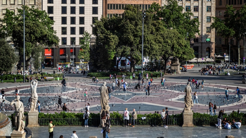 La plaça de Catalunya de Barcelona, origen del 15-M a Catalunya.