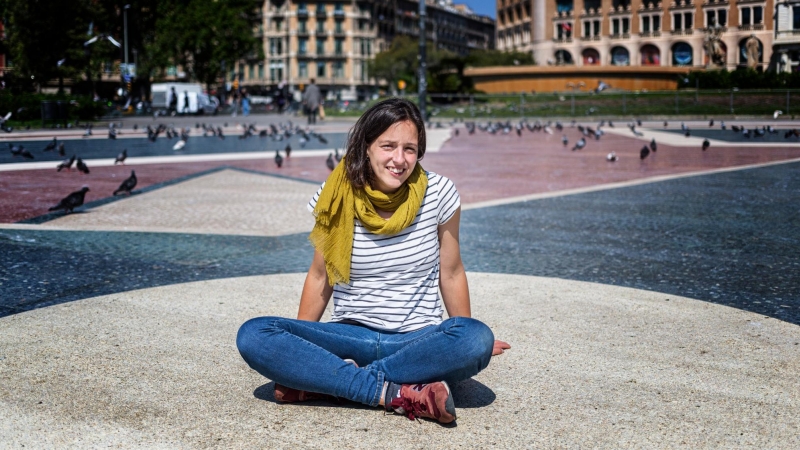 Anna Masqué a la plaça Catalunya el maig del 2021.
