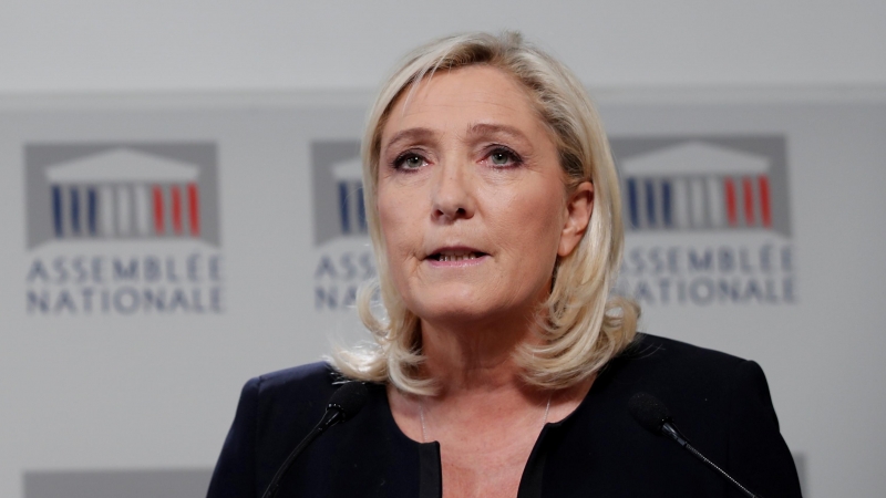 7/10/2019. Imagen de archivo de la líder ultraderechista Marine Le Pen en la Asamblea Nacional francesa, en París. - REUTERS