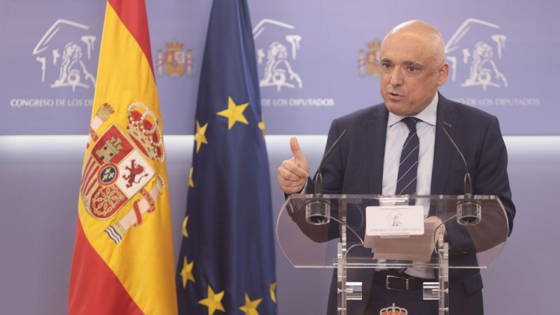 18/05/2021.- El secretario general del Grupo Socialista en el Congreso, Rafael Simancas, interviene en una rueda de prensa posterior a la Junta de Portavoces de este martes. E. Parra / Europa Press