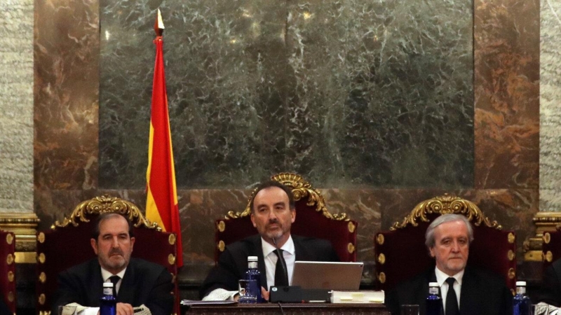 El tribunal del judici del procés, amb Manuel Marchena al mig, el 18 de desembre de 2018