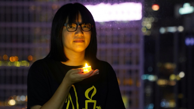 Chow Hang-tung, vicepresidenta de la Alianza de Hong Kong en Apoyo a los Movimientos Patrióticos y Democráticos de China