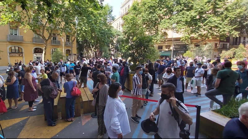 Imágenes de la manifestación en Barcelona ante el aumento de agresiones homófobas.