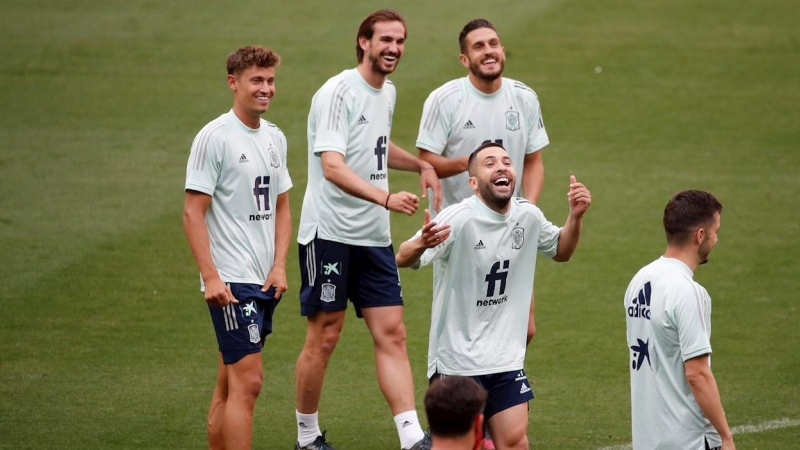 Entrenamiento de la selección española el pasado 3 de junio.