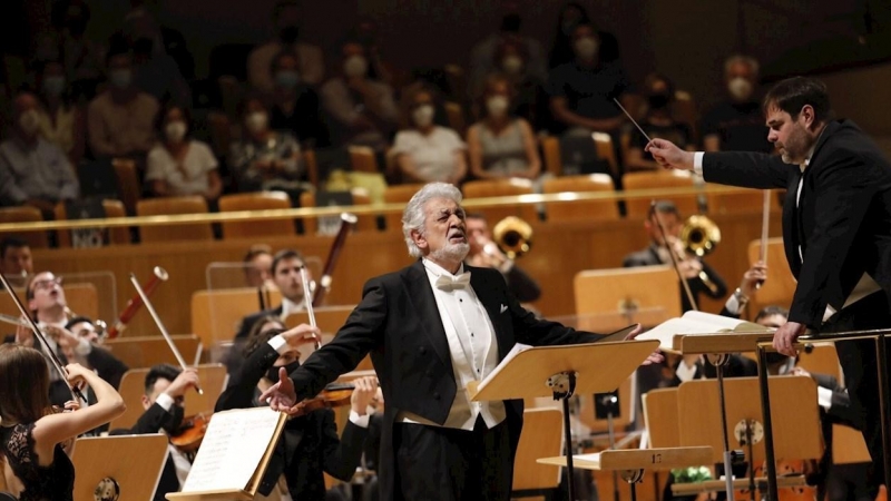 Plácido Domingo en el concierto en el Auditorio Nacional.