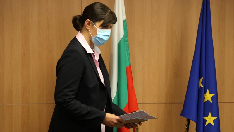 11/05/2021. Imagen de Laura Codruta Kövesi, jefa fiscal de la UE, en una conferencia de prensa, este viernes en Sofía (Bulgaria). - REUTERS