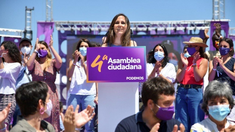 Ione Belarra tras ser elegida secretaria general de Podemos el 13 de junio de 2021