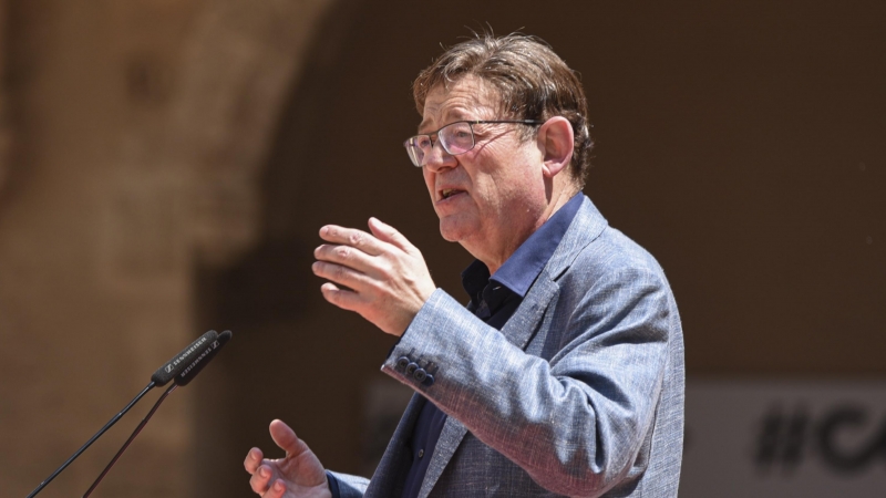 El president de la Generalitat valenciana, Ximo Puig, durante la celebración del acto Tres años de gobierno progresista, en València. - EUROPA PRESS