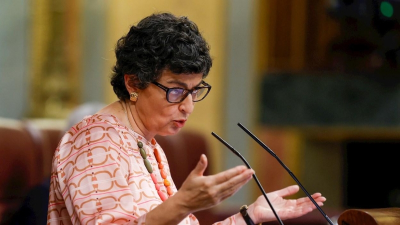 La ministra de Asuntos Exteriores, Arancha González Laya, durante la última sesión de control al Gobierno en el Congreso de los Diputados.