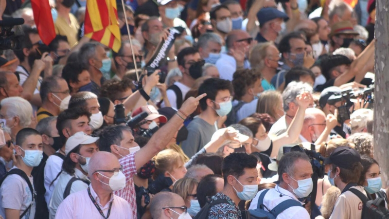 Concentración frente al Gran Teatre del Liceu.