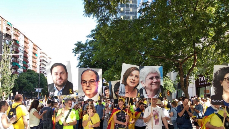 Fotografía de archivo de una manifestación en Barcelona por la libertad de los presos del 'procés'