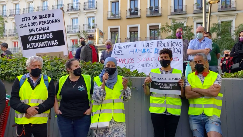 Un momento de la concentración en la Plaza Tirso de Molina.