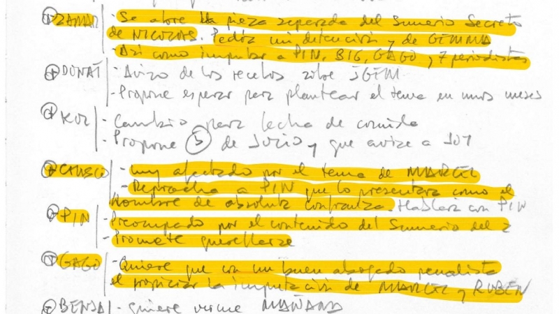 Agenda Villarejo sobre Gago Marcelino