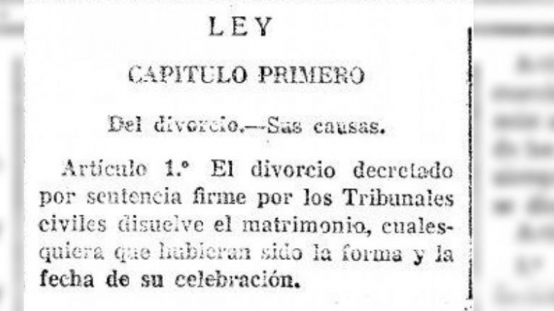 Ley republicana del 11 de marzo de 1932 del derecho al divorcio.