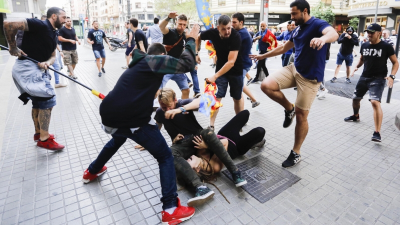 A todos los agresores que salen en la foto les esperan penas al menos de 3 años de prisión por los incidenes del 9 de octubre de 2017 en Valencia.