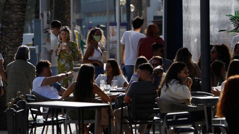 Imagen de la terraza de un bar en Palma de Mallorca.