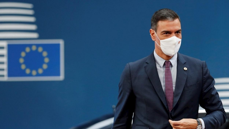 El presidente del Gobierno, Pedro Sánchez, a su llegada a Bruselas para el Consejo Europeo.