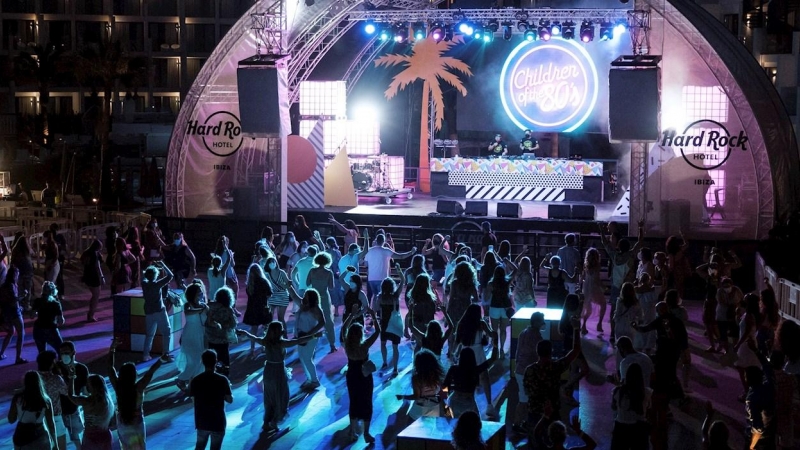 Prueba piloto del ocio nocturno celebrada este viernes en el Hard Rock Hotel de Ibiza.