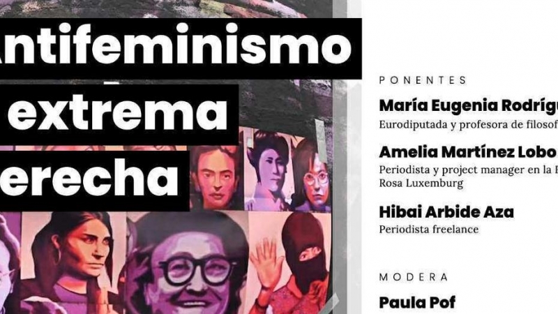 Cartel del debate 'Antifeminismo y extrema derecha'.