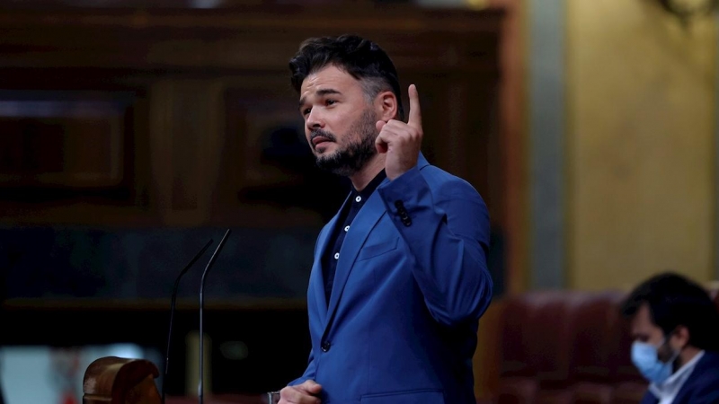 30/06/2021.- El portavoz de ERC en el congreso, Gabriel Rufián, interviene este miércoles en el Pleno del Congreso en el que el presidente del Gobierno, Pedro Sánchez, comparece para explicar los indultos a los líderes independentistas e informar de la si