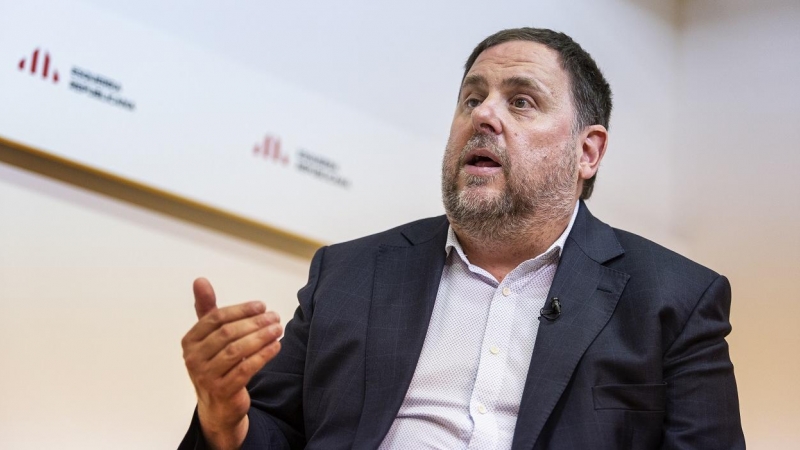 El presidente de ERC, Oriol Junqueras, durante su entrevista con 'Público'.