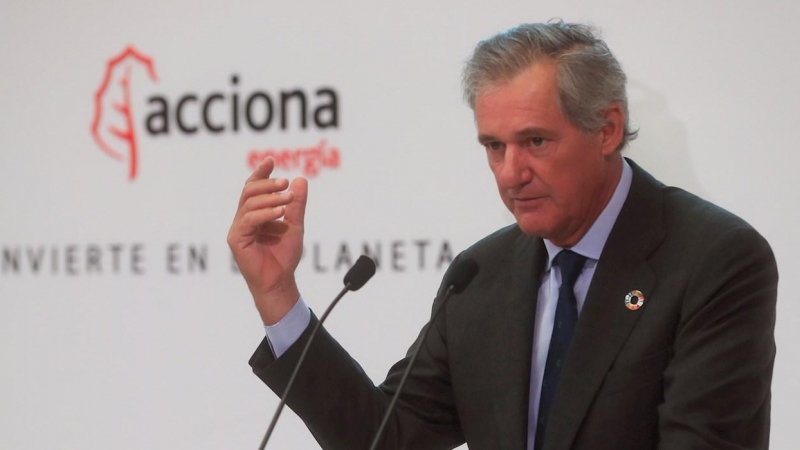 El presidente de Acciona, José Manuel Entrecanales durante el acto de salida a bolsa de Acciona Energía, la filial de renovables del grupo.