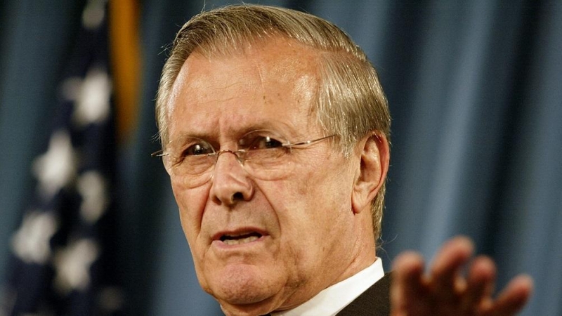 Imagen de archivo de Donald Rumsfeld, conocido como el carnicero de Bagdad.